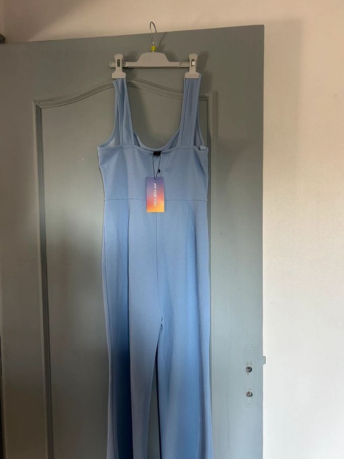 Magnifique combinaison manches longues et fentes aux chevilles turquoise • shein • taille S/36