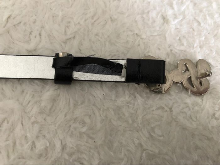 AN-Ceinture noire/argent punt o roma 110cm - photo numéro 5