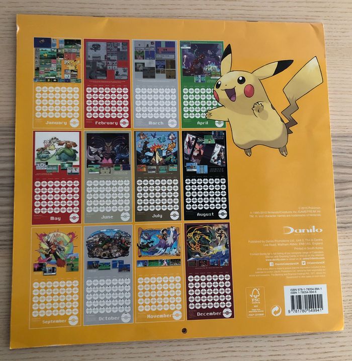 Pokémon 2016 calendar - photo numéro 2