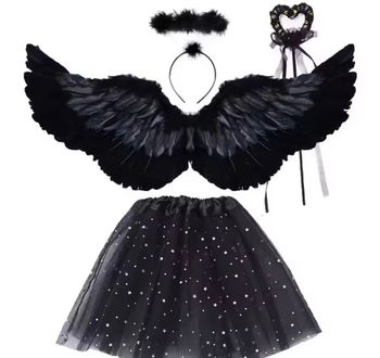 Deguisement aile noir + jupette et ces accessoires Taille unique 3-6ans