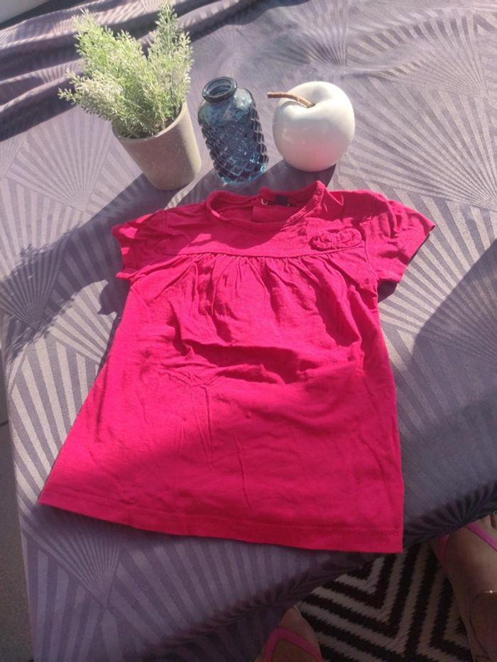 Tee shirt basique rose fushia