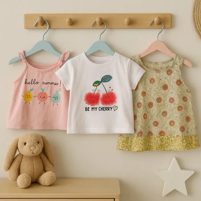 Lot de 3 jolis tee-shirts fille été 18 mois – In Extenso & Kitchoun