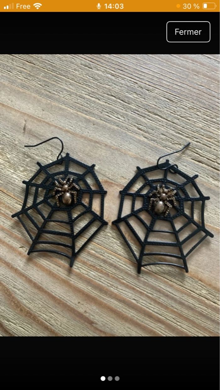 Boucles d’oreilles araignée