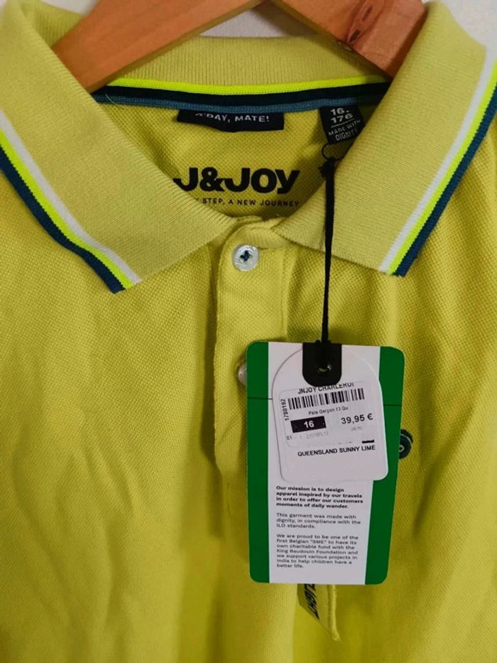 C26 polo jaune J&Joy 16 ans - photo numéro 3