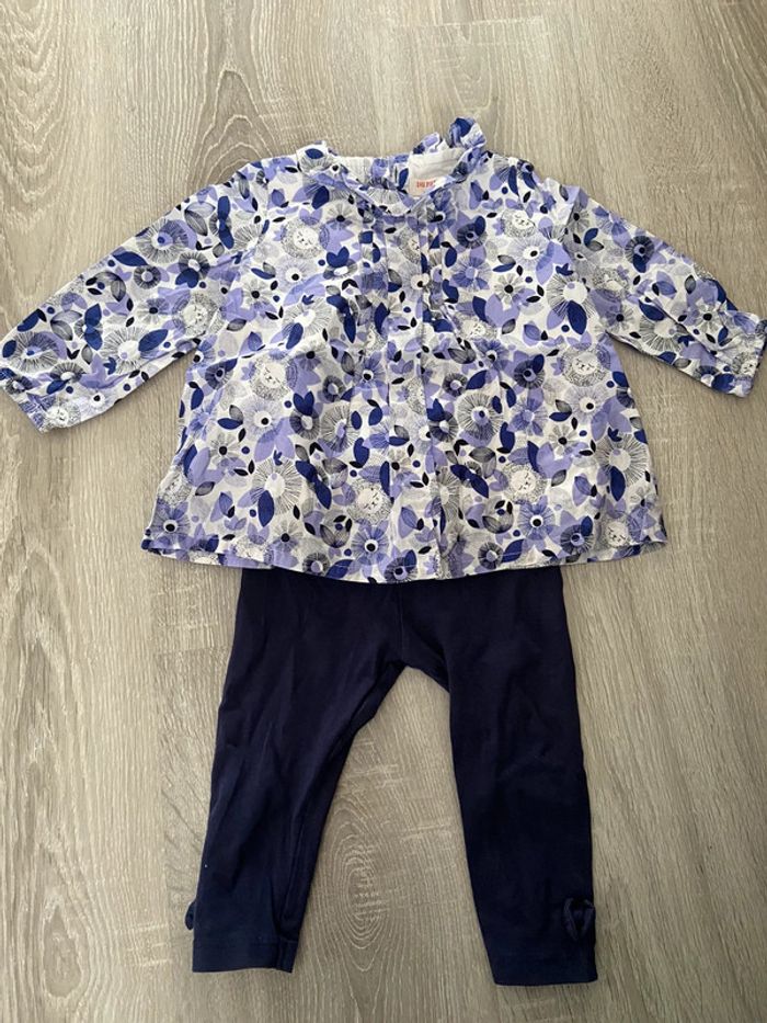 Ensemble dpam 9 mois 71 cm blouse et legging