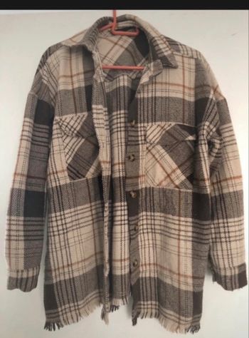 Surchemise à carreaux beige et marron