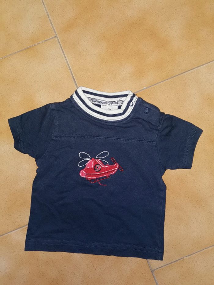 Tee shirt marine hélicoptère 6mois