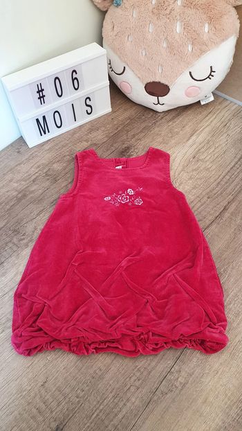 Robe boule velours rouge