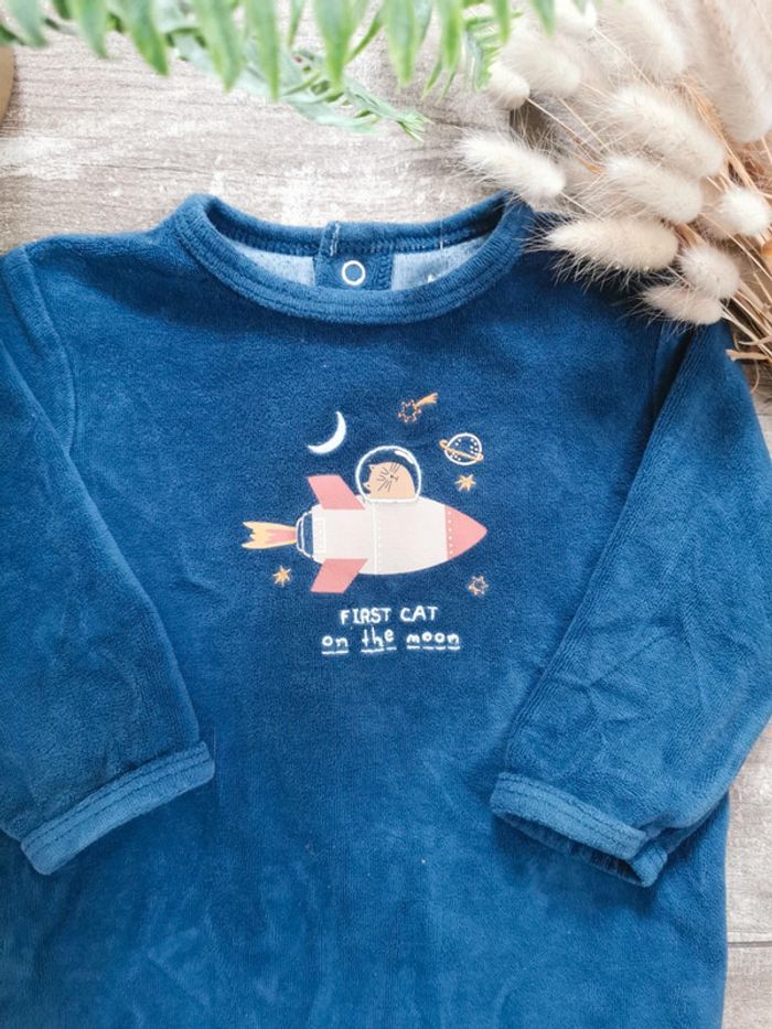 🍒Pyjama 1 pièce Kiabi bleu 12mois🌺 - photo numéro 2