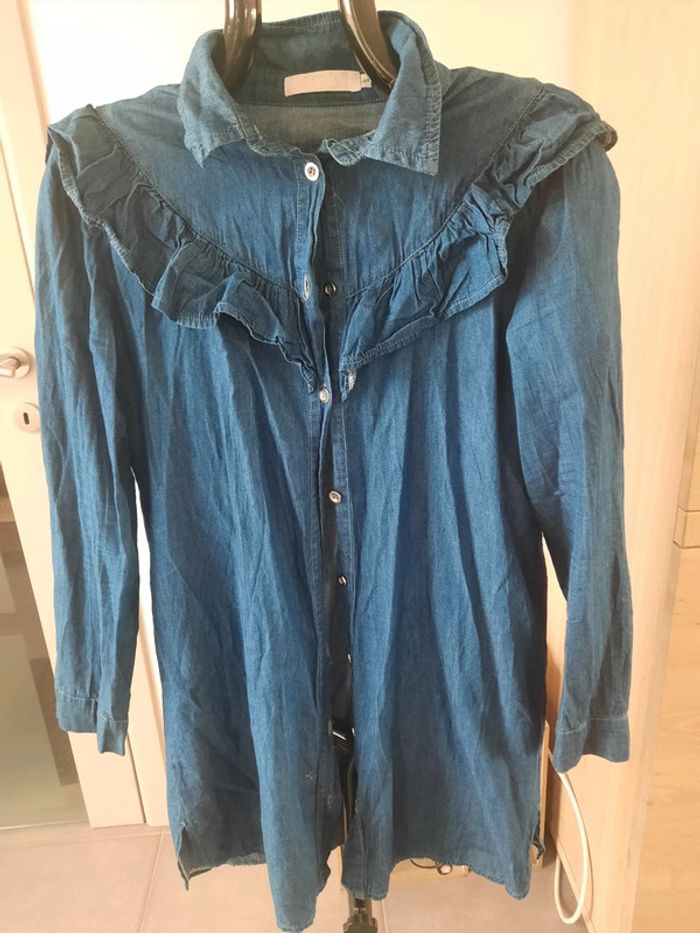 Robe chemise en jeans