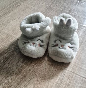 Chaussons bébé "Chat" en polaire toute douce - Taille 16/17