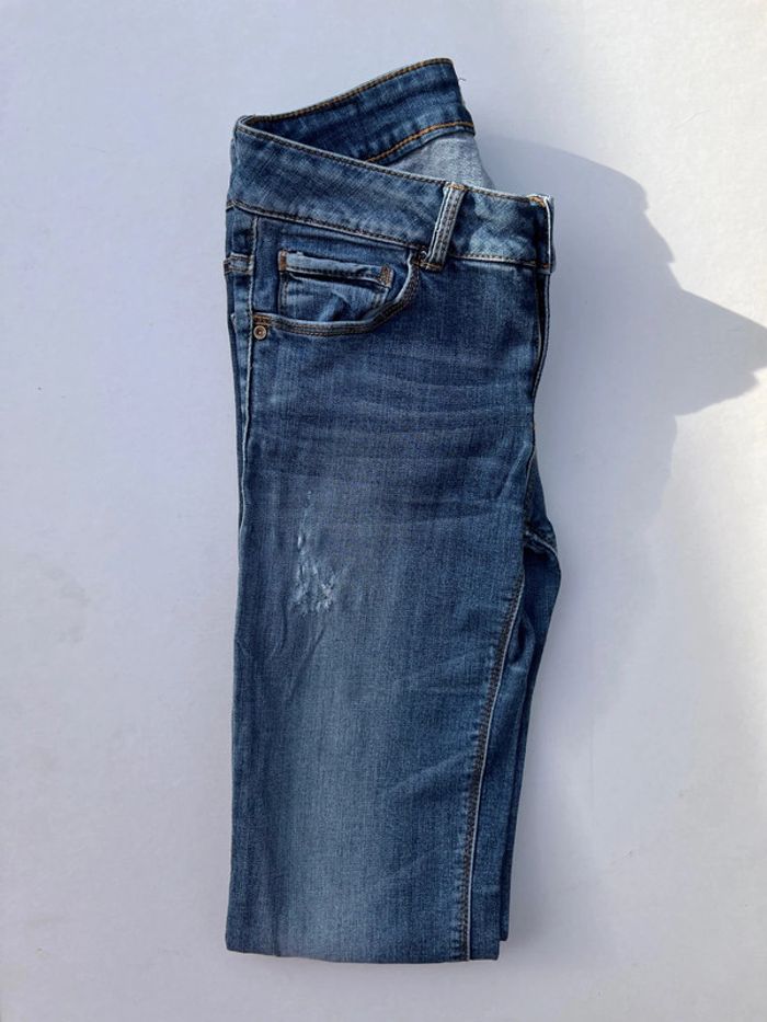 Jean skinny taille basse bleu nuancé - photo numéro 8