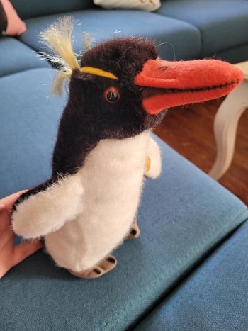 RARE Peluche Steiff Gorfou Doré Manchot Macaroni Antarctique collection 28cm Made in Germany