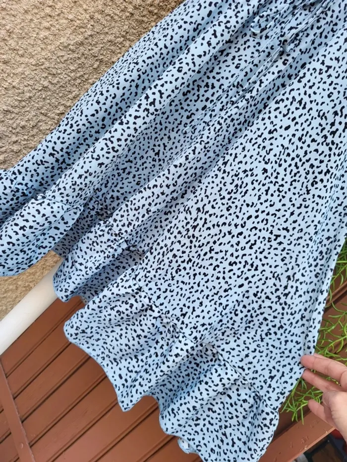Robe léopard volant bleu gris noir shein taille 50 - photo numéro 6
