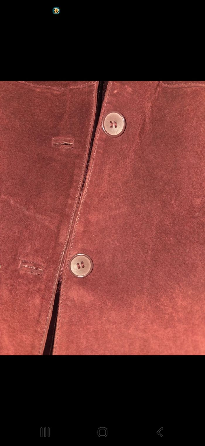 Veste en daim 42 bordeaux - photo numéro 4