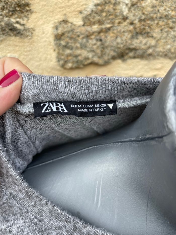 Pull en maille fine gris - Zara - photo numéro 5