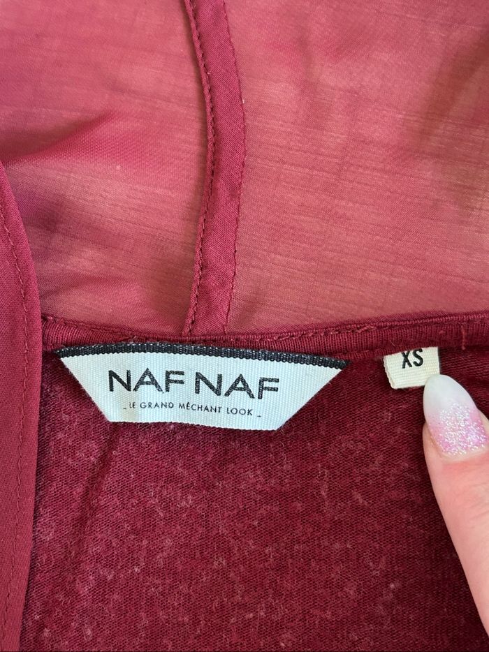 Cardigan bordeaux bi matière Naf Naf taille XS bon état - photo numéro 10