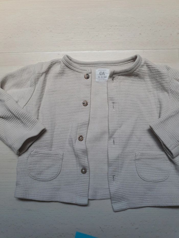 Gilet beige gaufré - photo numéro 2