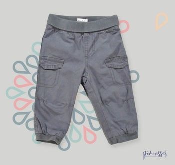 Pantalon toile fine gris clair Kimbaloo 6 mois 67 cm garçon