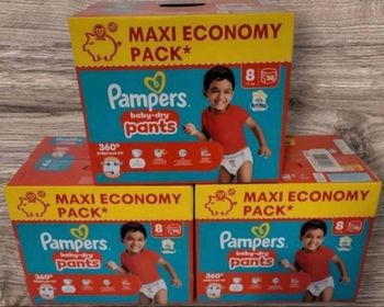 3 cartons de couches Pampers taille 8 pants