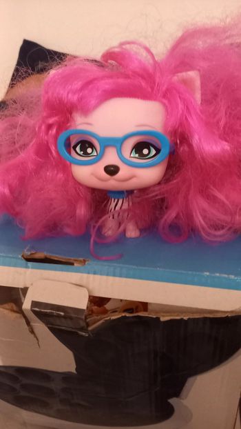 Joli figurine chien à long cheveux