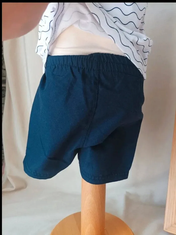 Ensemble tee-shirt manches courtes et short style marin garçon 3 mois - photo numéro 5