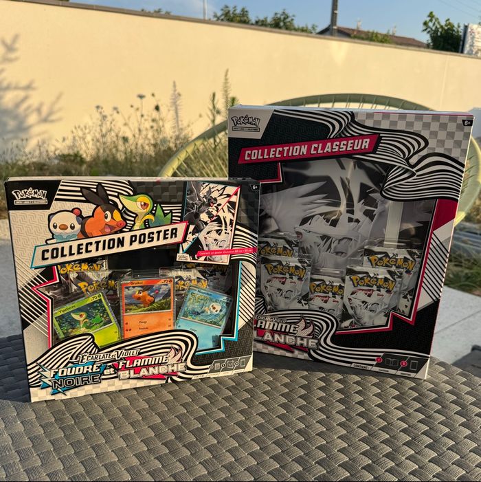Lot Pokémon ev10.5 coffret poster + coffret classeur flamme blanche