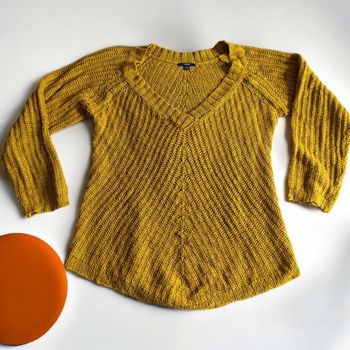 pull moutarde en maille kiabi – taille L