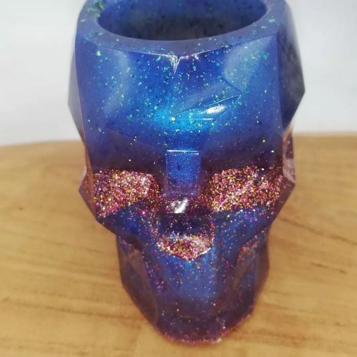 Crâne géometrique en résine - photo numéro 6