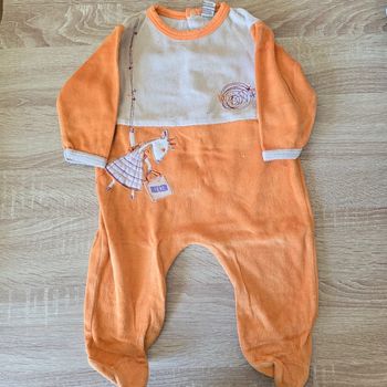 Pyjama crème orange 6 mois garçon