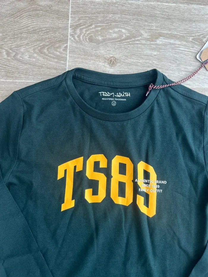 T-shirt à manches longues vert foncé Teddy Smith 12ans - photo numéro 2