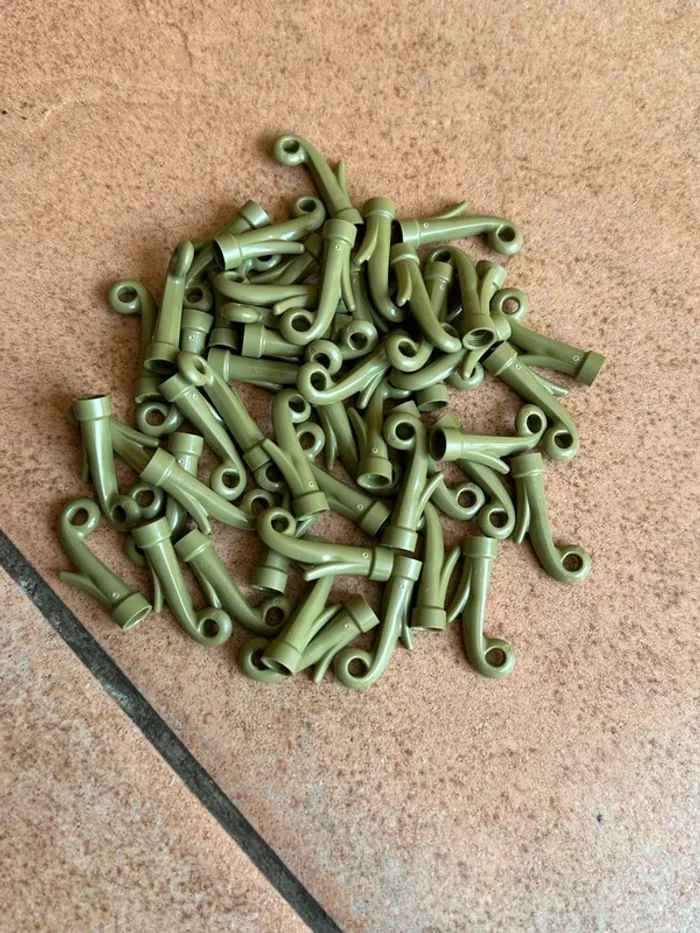 50 Lego Plant Grass Stem ref 15279 Olive green jamais utilisé