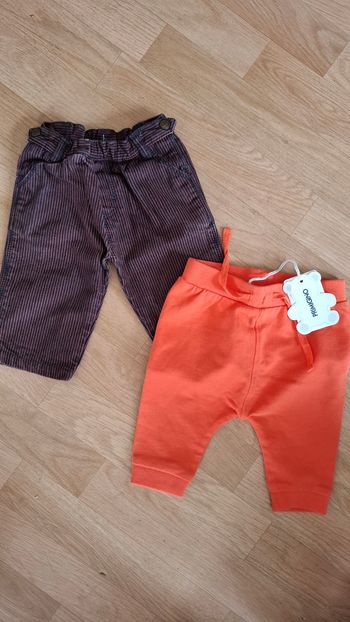 2 pantalons garçon 3mois