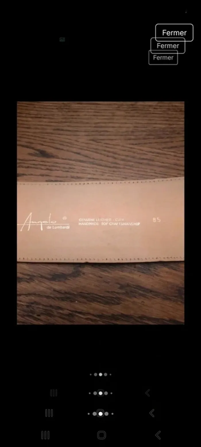 Ceinture cuir fait main Angelo de Lombardi 85cm - photo numéro 8