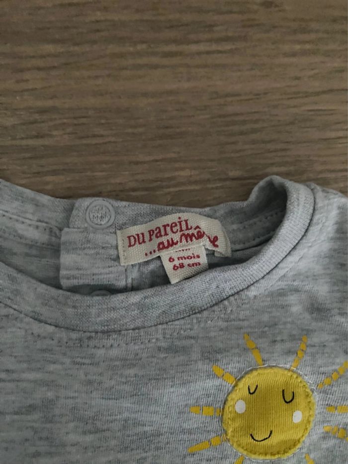 Lot 2 t-shirts manches longues DPAM 6 mois - photo numéro 7