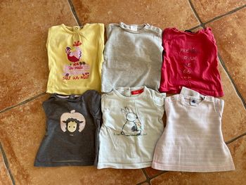 Lot 6 t-shirt manches longues 6mois