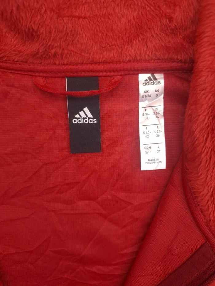 Polaire adidas bi matière quart de zip rouge femme - taille S (107) - photo numéro 8
