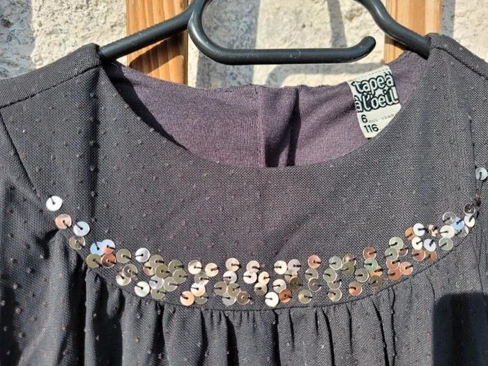 Tape à l'oeil, robe habillée noire à sequins dorés, 6 ans - photo numéro 4