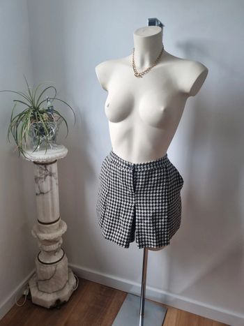 Short jupe Kookai motif damier en laine