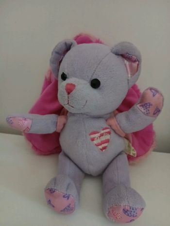 Peluche ours cœur de barbie 2001