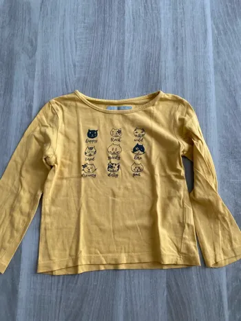 T-shirt jaune moutarde in extenso 4 ans