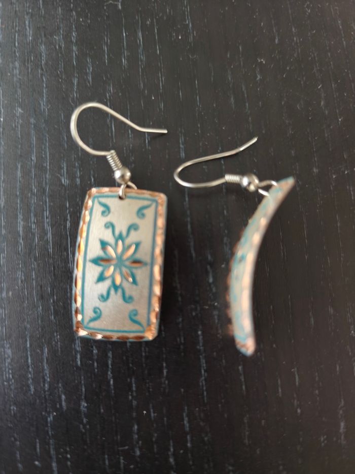 Paire de boucles d'oreilles artisanales tunisiennes - photo numéro 2