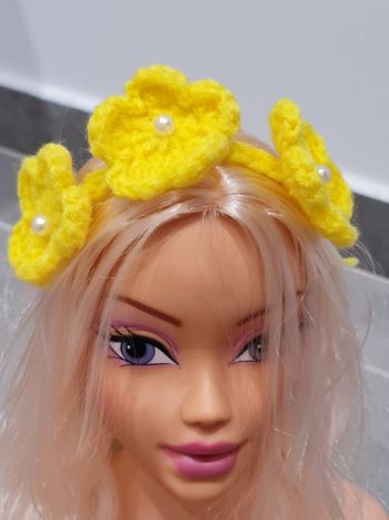 Bandeau bébé fleur jaune