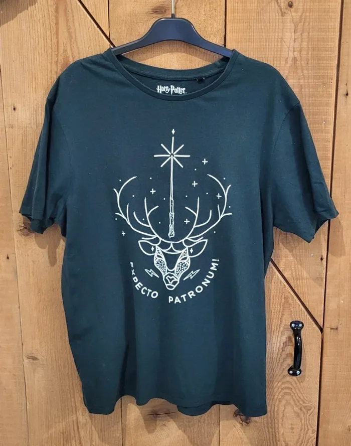 T-shirt Harry Potter Expecto Patronum Vert - Taille XL - Très bon état - photo numéro 3