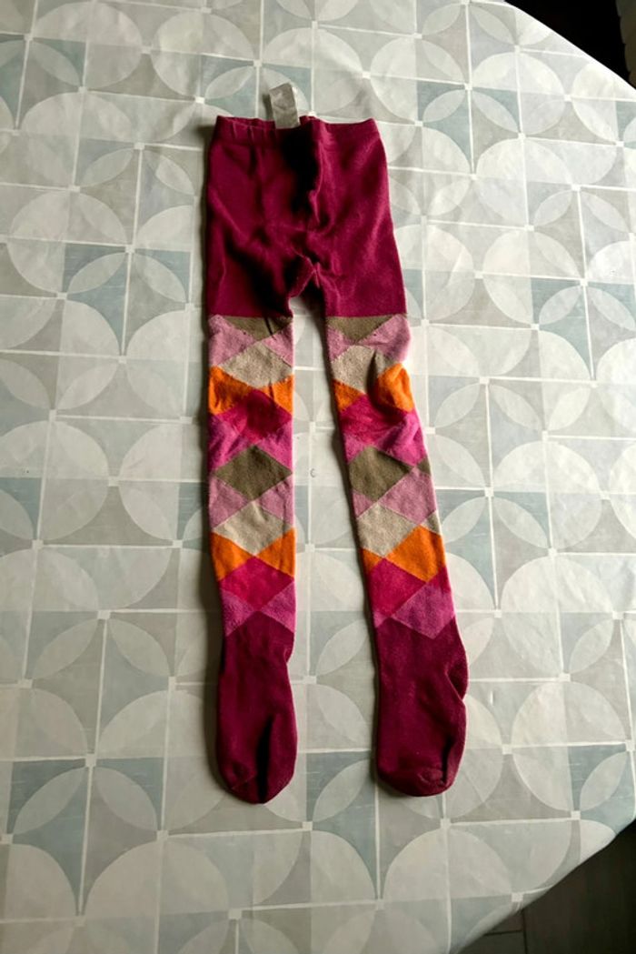 Lot de 2 paires de collants - fille - 4 ans - Okaidi - en très bon état - photo numéro 2