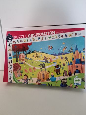 DJECO Puzzle Observation Personnages de Contes Célèbres (54 Pièces), Dès 4 ans