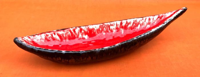 Années 1960 Grande coupe à fruits / Centre de table "Pirogue" - photo numéro 9