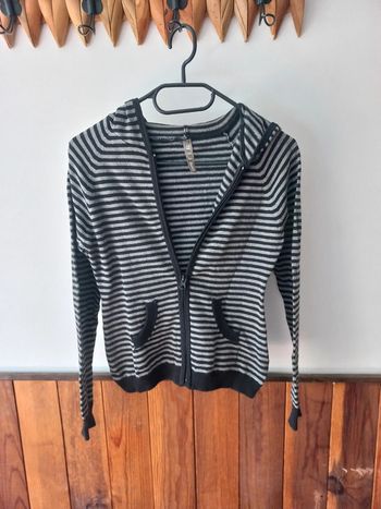 Gilet rayé gris/noir