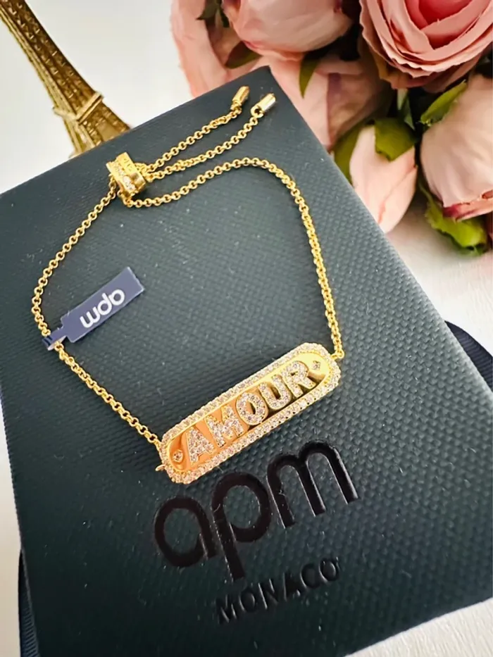 💕Bracelet APM Monaco « amour » doré zircons - photo numéro 10