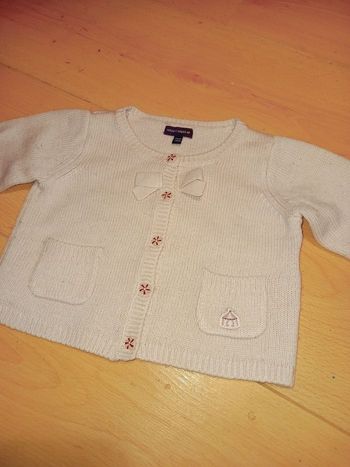 Sergent major cardigan rose 12 mois/74cm